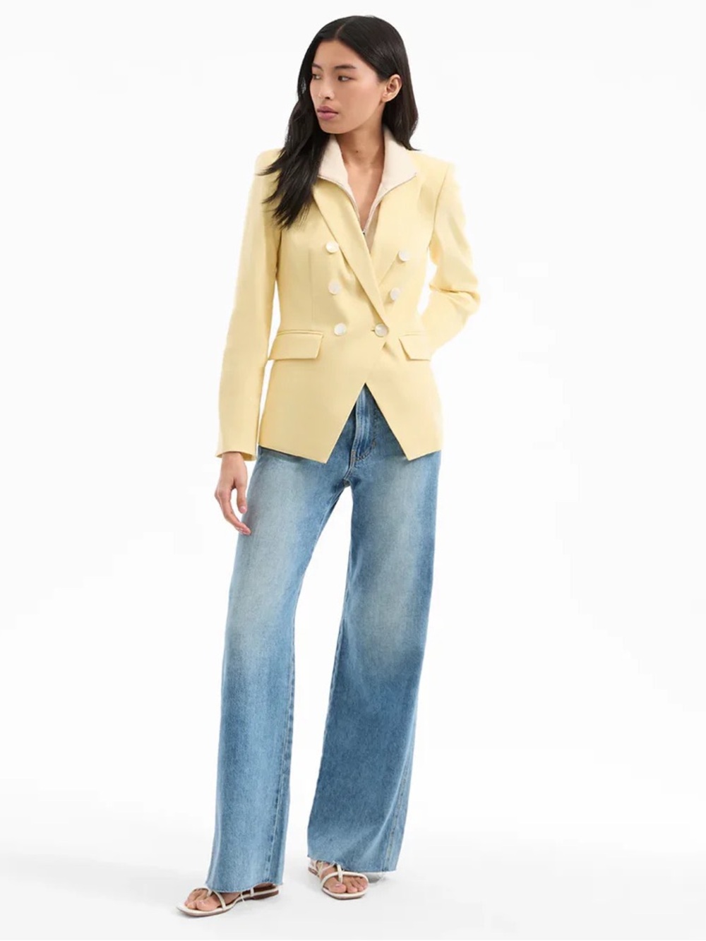 Veronica Beard Miller Dickey Chamomile Yellow Double-Breasted Jacket 8 - Picture 4 of 17
